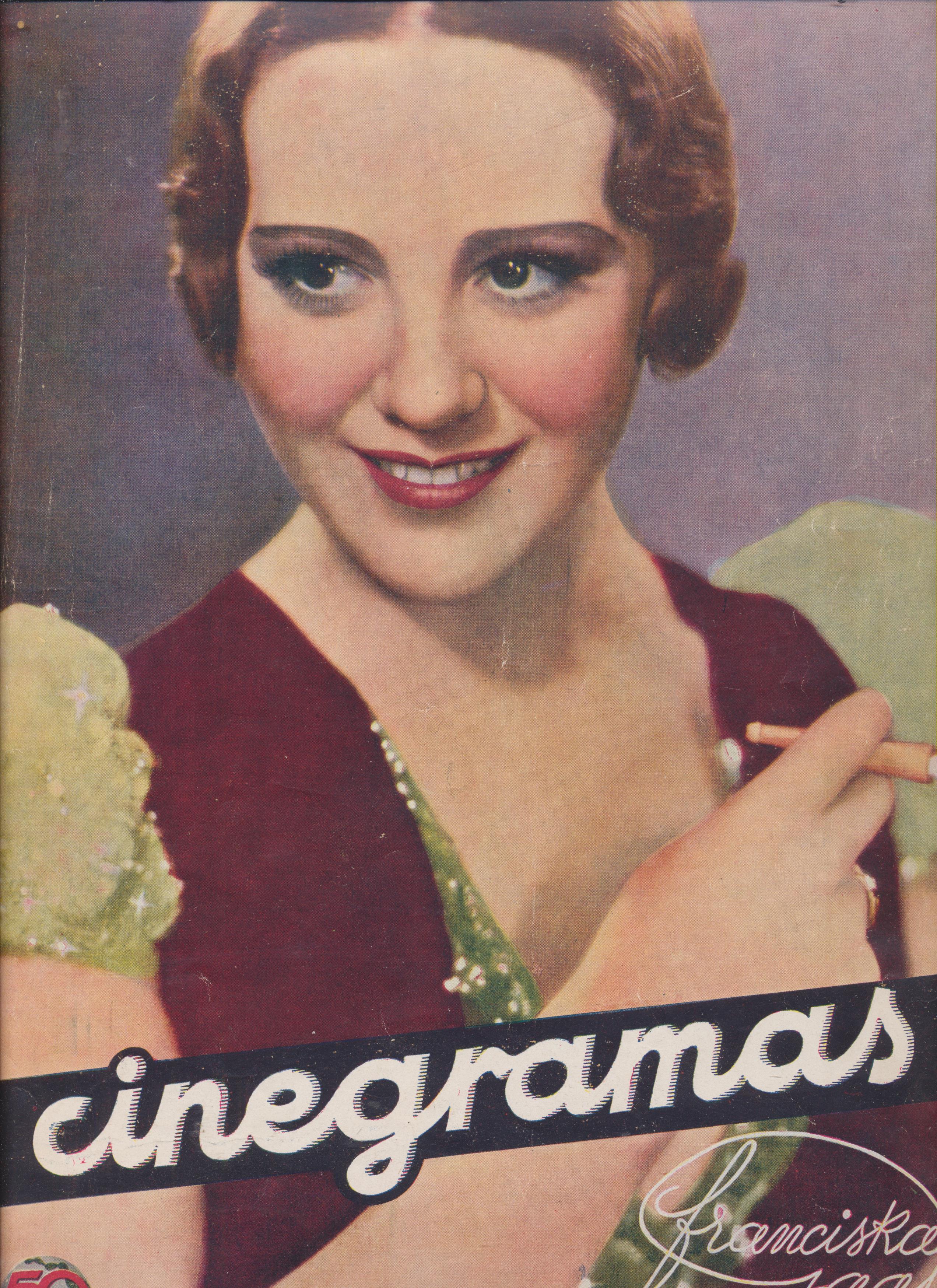 Cinegramas nº 3. Septiembre de 1934. En contraportada cartel de un crimen en la noche