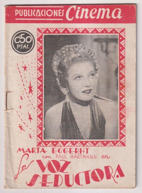 Publicaciones Cinema nº 38. La voz seductora . Marta Eggerht. 32 páginas con fotos de la película