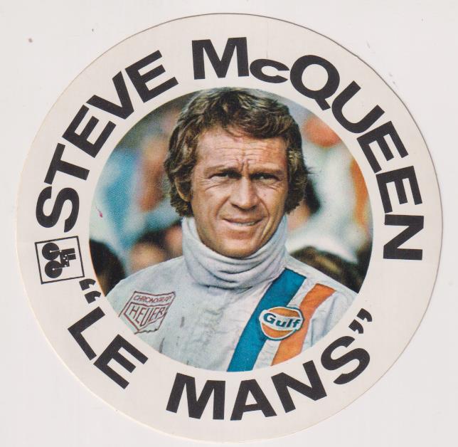 Steve McQueen. Le Mans. Pegatina (10,5 cm.) SIN USAR