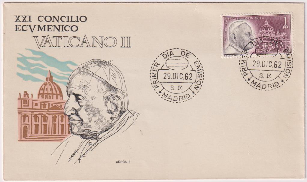 Edifil 1480. Juan XXIII. XXI Concilio Ecuménico Vaticano II. Sobre Primer Día 29-Dic. 1962