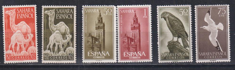 Sahara. Lote de 6 sellos Nuevos con goma