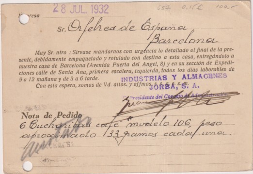 Tarjeta Postal con Membrete. de manresa a Barcelona del 28 Jul 1932