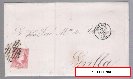 Carta de Madrid a Sevilla. De 16 Diciembre 1857