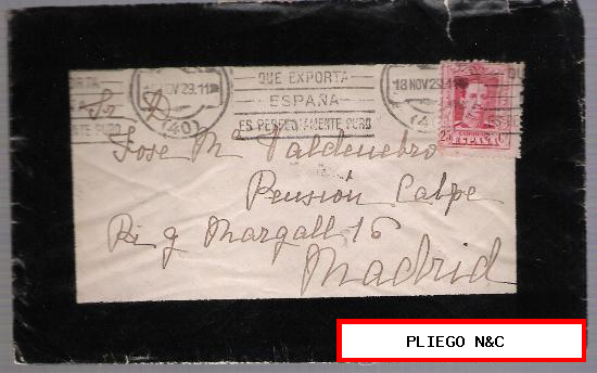 Carta de Sevilla a Madrid. De 18 de Noviembre de 1929. Franqueado con sello 317