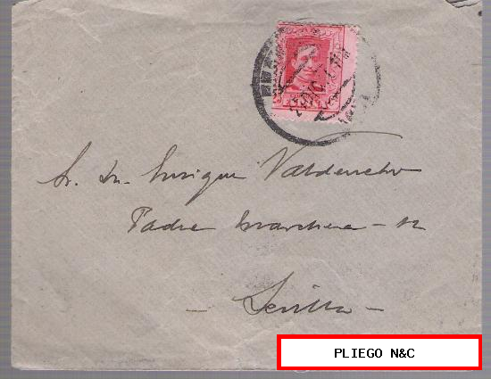 Carta de Málaga a Sevilla. De 21 de Diciembre de 1926. Franqueado con sello 317