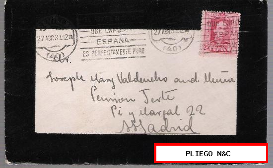 Carta de Sevilla a Madrid. De 27 Abril de 1930. Franqueado con sello 495
