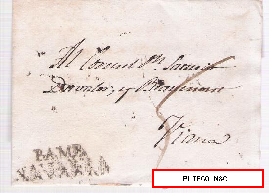 Carta de Pamplona a Viana. De 17 de Abril de 1819. Con marca 24 N