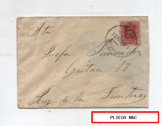 Carta de Cádiz a Jerez de la Frontera. De 13 Marzo 1924. Franqueado con sello 317