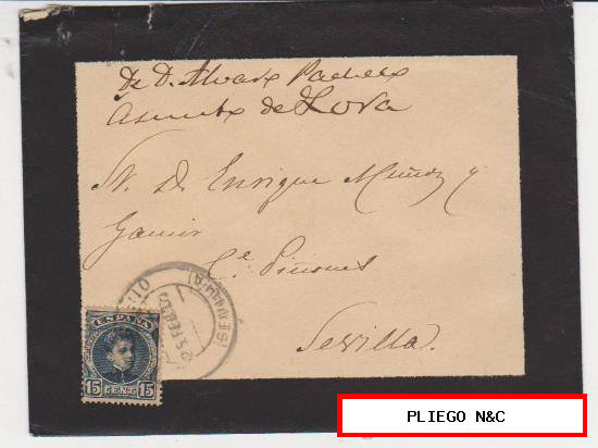 Carta de Palma del Río a Sevilla. De 25 Febr. 1901. Franqueado con sello 244