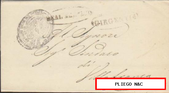 Carta de Girgenti a Villafranca del 6 Ago. 1856. Con sello Real