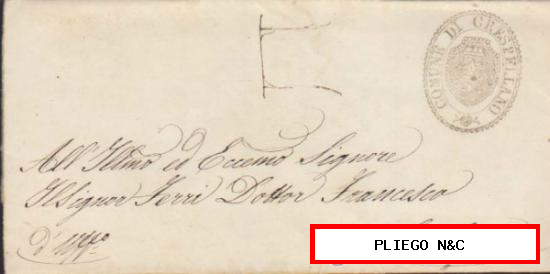 Carta de Crespellano a Caleaza del 18 Sep. 1854. Con sello COMUNE DI CRESPELLA