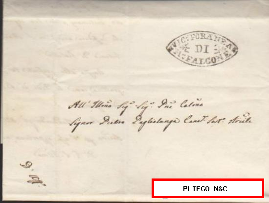 Carta de M. Falcone a Fermo del 20 Jun. 1858. Con marca VIC. FORÁNEA DI M. FAL