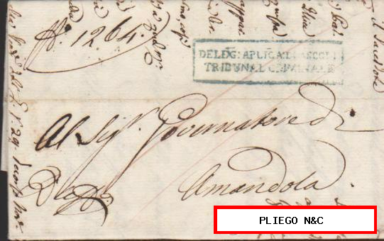 Carta de Ascoli a Amandola del 29 Nov. 1823. Con marca: DELEG: APLICA: DA ASCO