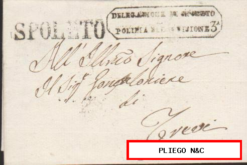 Carta de Spoleto a Trevi del 8 de Ene. 1824. Marca de Spoleto