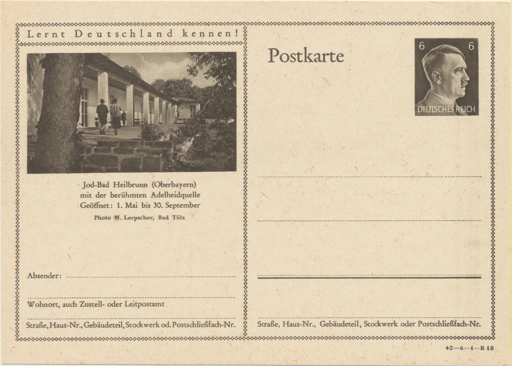 Alemania. Entero Postal. Hitler (1942) Oberbayern