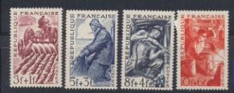 Francia 1948. Yvert 823-26 *