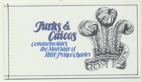 Turks & Caicos. Carnet de lujo de la Boda del Príncipe Carlos con Lady Diana. Contiene bloque de sellos **