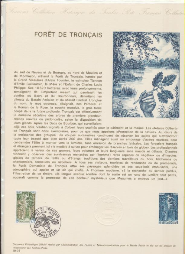 Colección Histórica del Sello Francés. 19 y 20. 1976 Matasellos Primer día