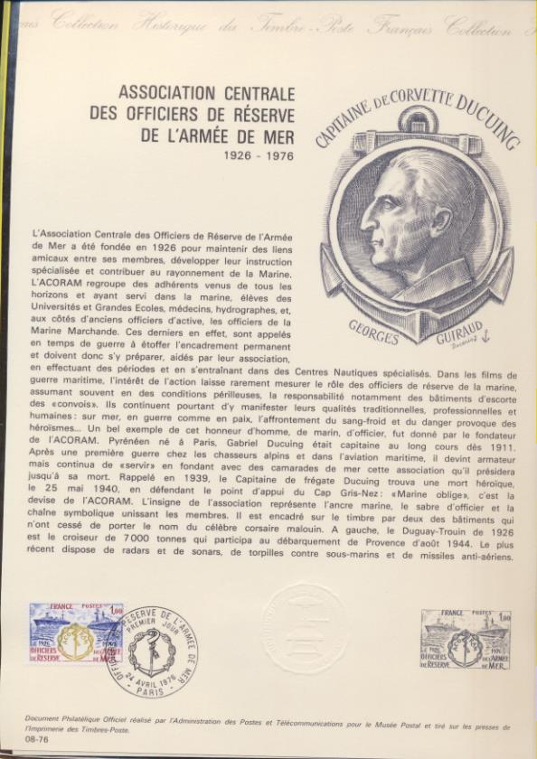 Colección Histórica del Sello Francés. 7 y 8. 1976 Matasellos Primer día