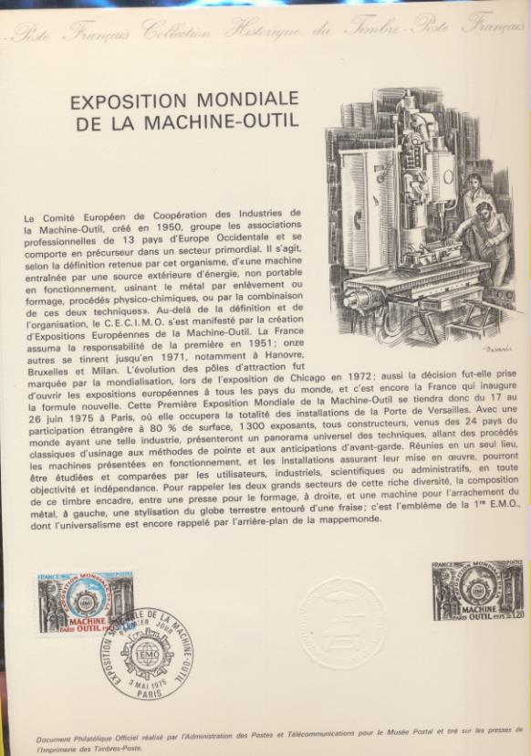Colección Histórica del Sello Francés. 12 y 13 1975 Matasellos Primer día
