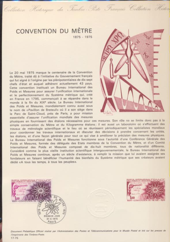 Colección Histórica del Sello Francés. 16 y 17 1975 Matasellos Primer día