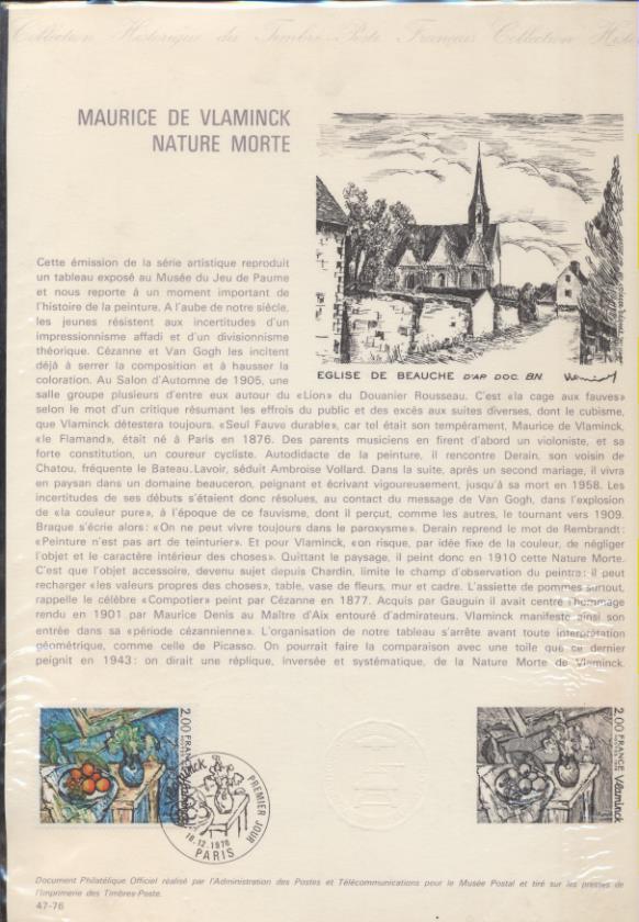 Colección Histórica del Sello Francés. 46 y 47. 1976 Matasellos Primer día