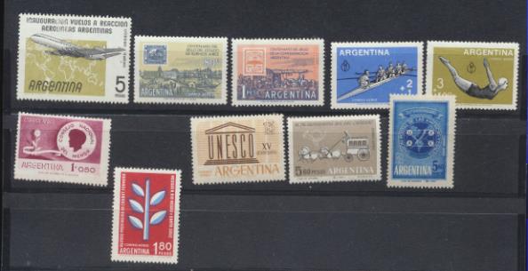 Argentina 1957-62. Correo Aéreo. 10 Sellos **
