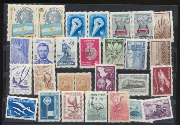 Argentina con correo Aéreo. 1954-62. 28 Sellos *