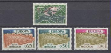 Mónaco. Serie Europa 1962. Yvert 571-73 ** + Aéreo 79 **