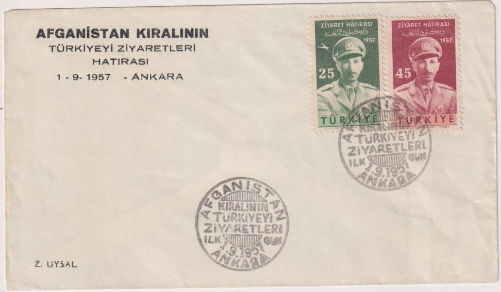 Turquía. Sobre Primer Día 1-Sep. 1957