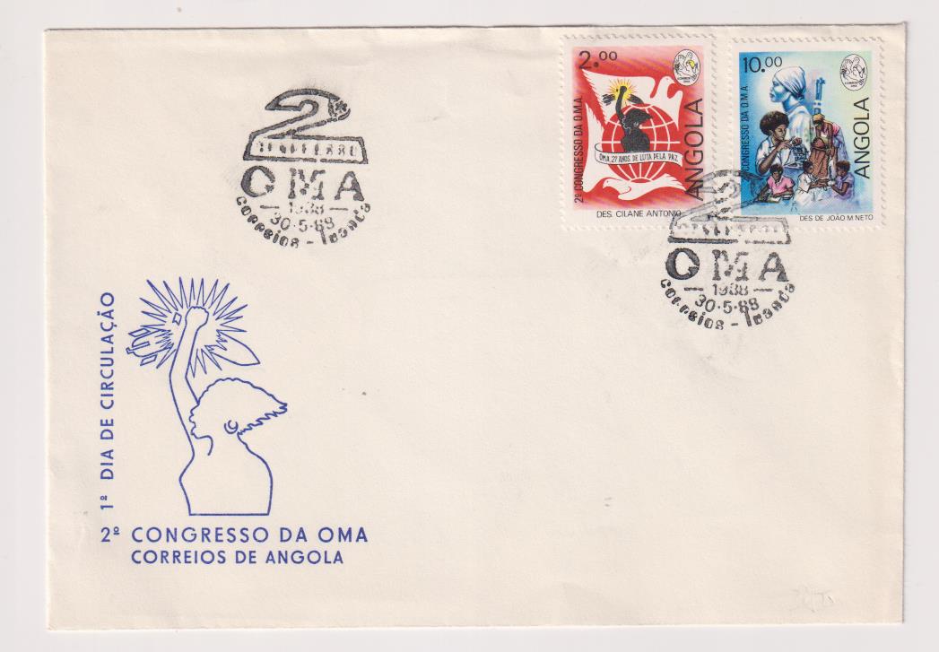 Angola. 2ª Congreso da Oma. Primer día de Circulación 30-5-1983