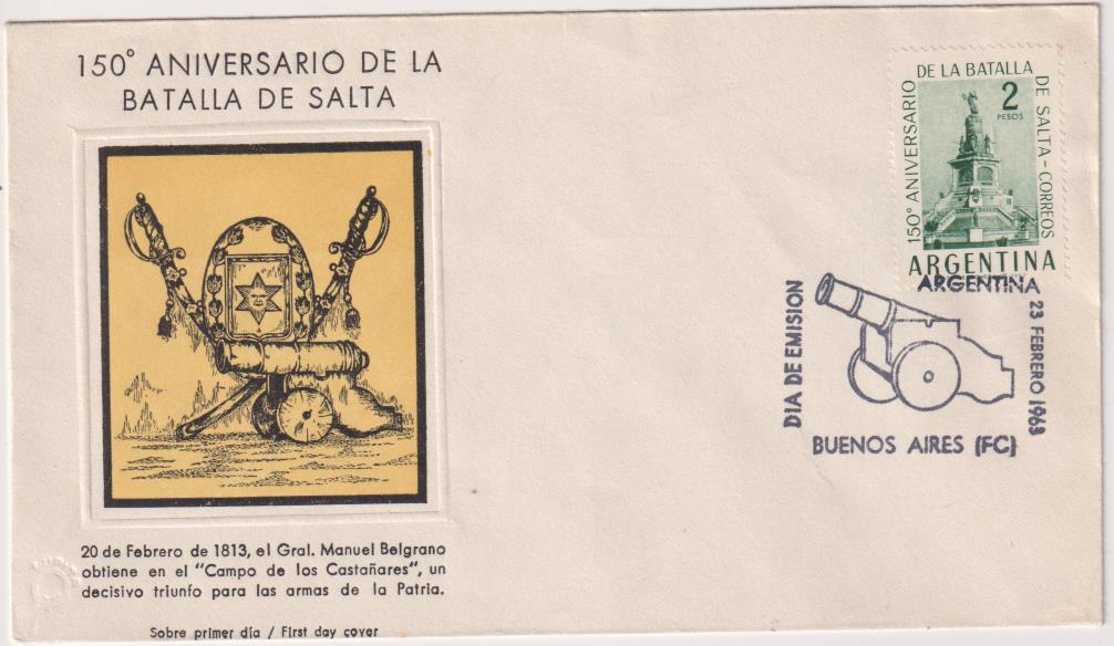 Argentina. Sobre Primer Día. !50º Aniversario de la Batalla de Salta. 23 Feb. 1963