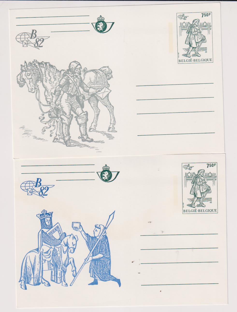 Bélgica. Lote de 2 Tarjetas Entero Postal. 11 Dic. 1982