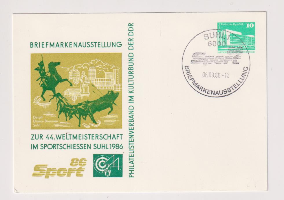 Alemania Democrática. Tarjeta Entero Postal 6-9-1986