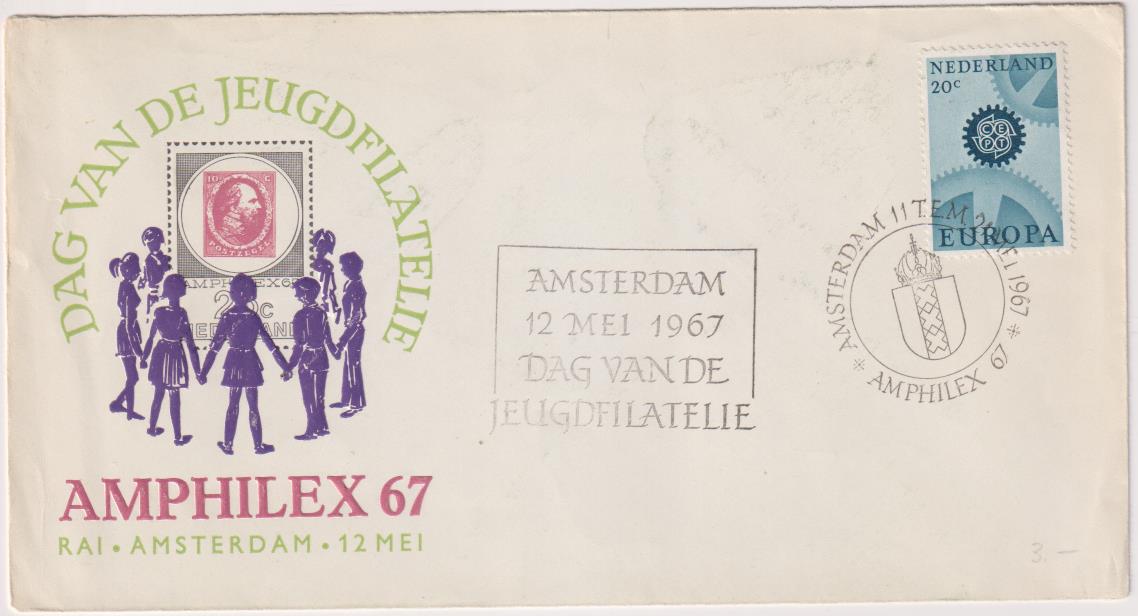 Holanda. Amphilex 67. Europa. Sobre Primer Día 12 May. 1967
