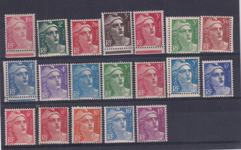 1945-47. Francia. Serie Completa Yvert 712-724 **