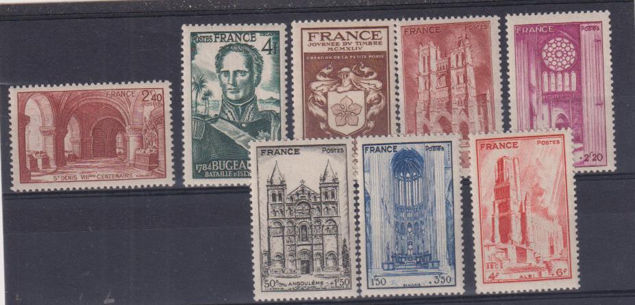 1944. Francia. Series Completas Yvert 661-68 **