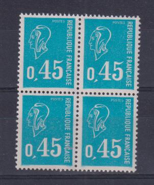 1971. Francia Yvert 1663 ** Lote de 4