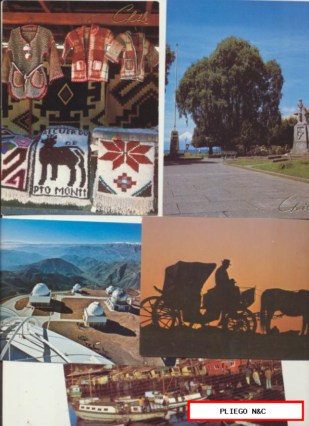 Chile-Lote de 5 postales