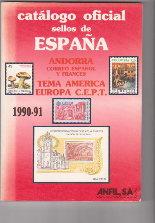 Catálogo Oficial. Sellos de España. Andorra. Tema américa, Europa 1990-91. Anfil. SIN USAR