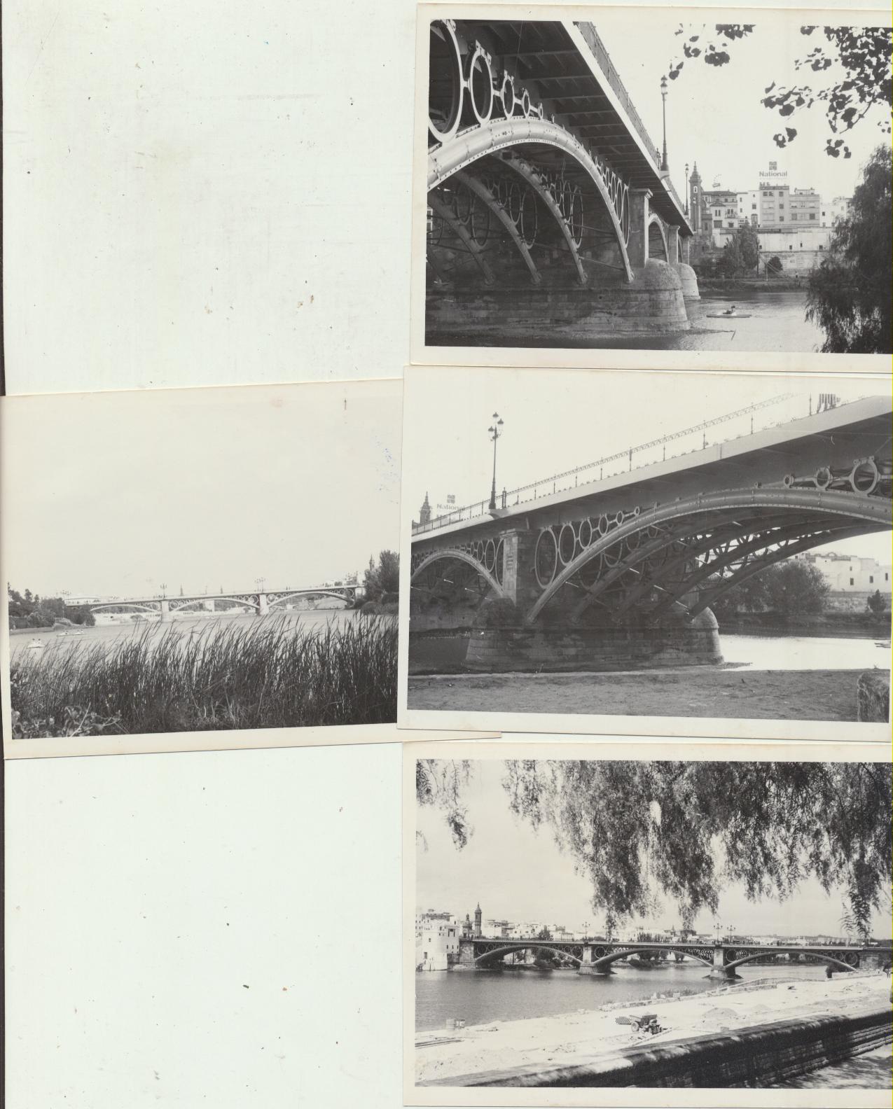 Fotógrafo Agudeló. 4 Fotografías (9x12) Puente de Isabel II. Años 60-70