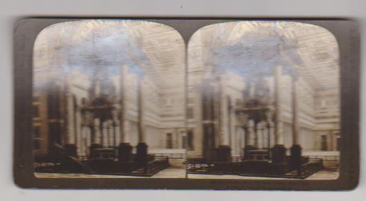 Fotografía estereoscópica (9x17) albúmina. Altar de la Iglesia de San Pablo, Roma 1902