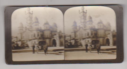 Fotografía estereoscópica (9x17) albúmina. Palacio Luxmivila. Residencia del Príncipe de Baroda, India, 1901