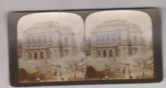 Fotografía estereoscópica (9x17) albúmina. The Opera House in Budapest, 1902
