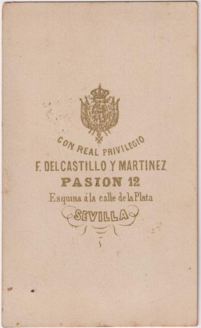 Fotografía (11x6,5) F. Del Castillo y Martínez. Pasión 12, Sevilla. Siglo XIX