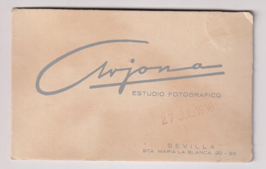 Fotografía (13,5x8,5) Fot. Arjona. Sta. María La Blanca, 20-22. Sevilla. 27 Julio 1936