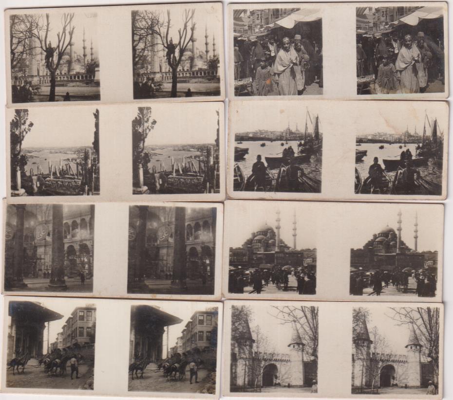 lote de 8 fotografías estereoscópica de turquía. Serie I. Chocolates solsona (1933)