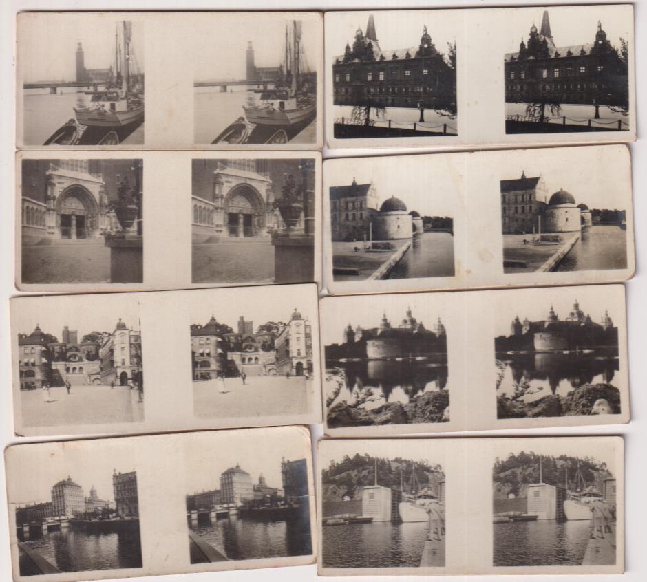 lote de 8 fotografías estereoscópica de suecia. Serie I. Chocolates solsona (1933)