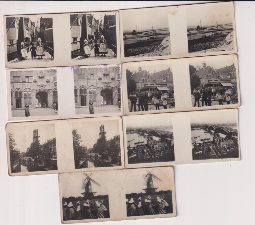 lote de 7 fotografías estereoscópica  de paises bajos. serie I. Chocolates solsona (1933)