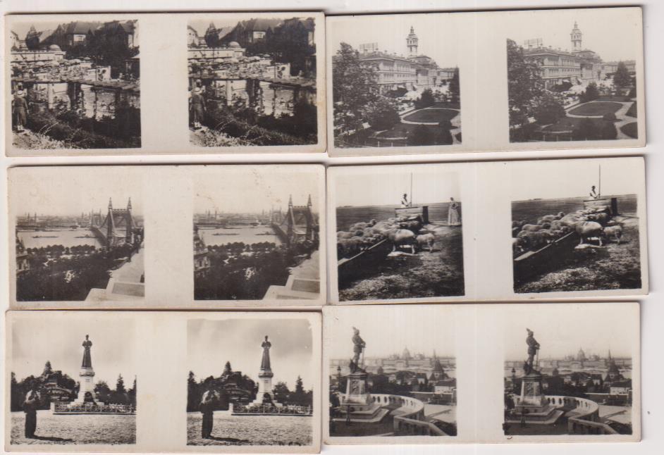 lote de 6 fotografía estereoscópica de hungría. serie I. chocolates solsona (1933)